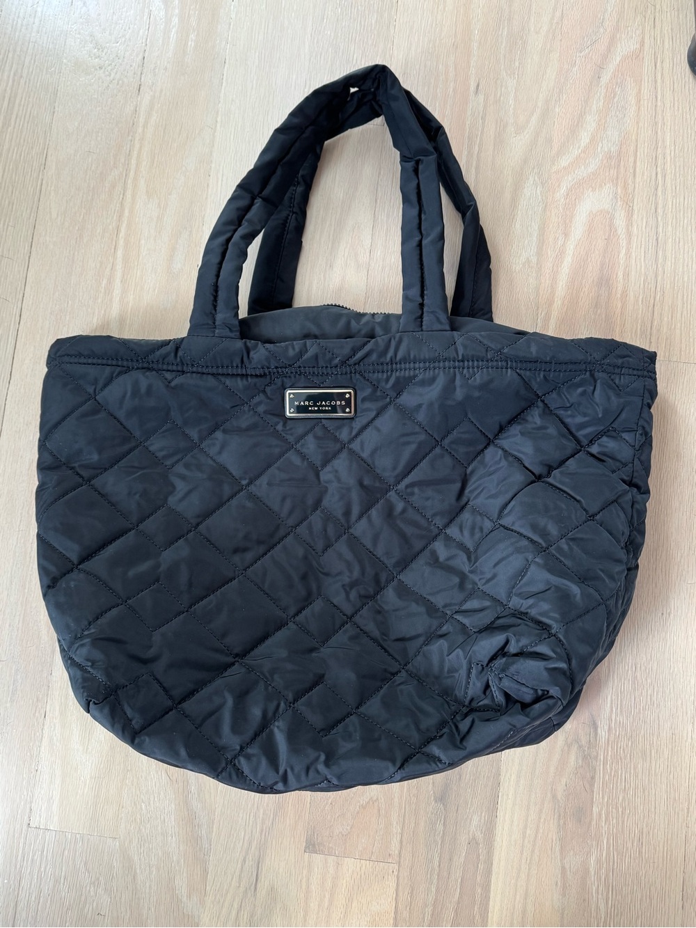 Marc Jacobs Black Quilted Nylon Tote